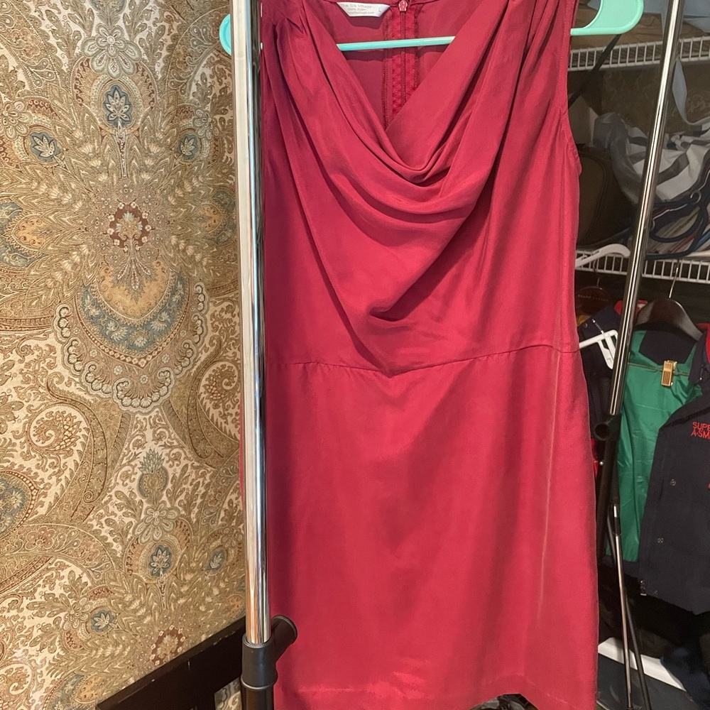 Cherry dress from Thailand ( Thai silk village ), 100% silk, size small